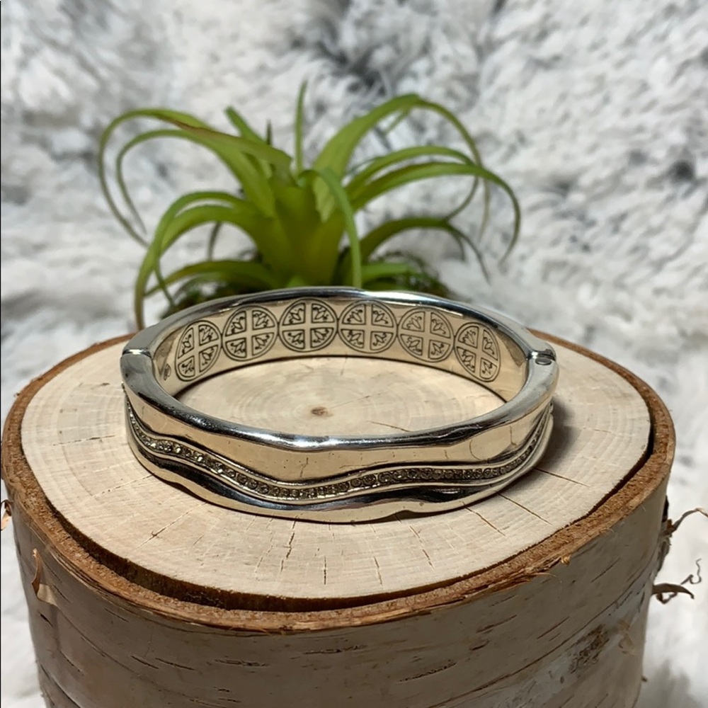 Brighton bracelet bangle silver hinged w diamonds - Picture 5 of 6
